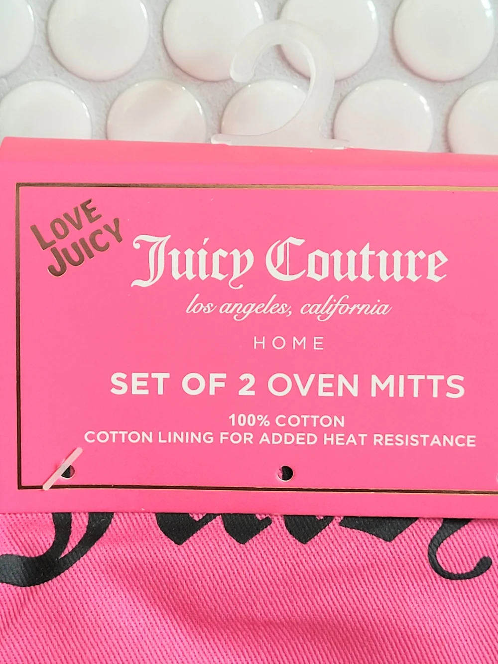 Juicy Couture Pink Oven Mitts - Set of 2